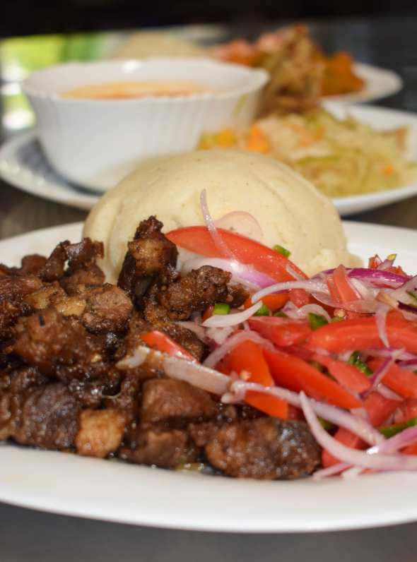 Fufu & garden greens